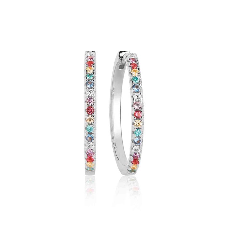 Product Image for Sif Jakobs ELLERA X-GRANDE Øreringer Flerfargede Zirkoner (Sølv)