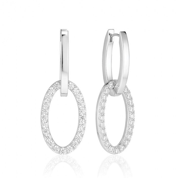 Ellisse Due - med vita zirkoner Øreringer i gruppen Øredobber / Sølvøredobber hos SCANDINAVIAN JEWELRY DESIGN (SJ-E2310-CZ)
