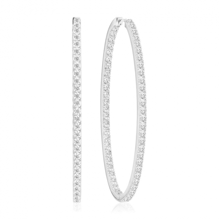 Ellisse Grande - med vita zirkoner Øreringer i gruppen Øredobber hos SCANDINAVIAN JEWELRY DESIGN (SJ-E2314-CZ)
