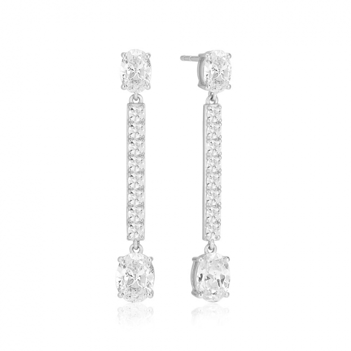 Ellisse Lungo - med vita zirkoner Øreringer i gruppen Øredobber hos SCANDINAVIAN JEWELRY DESIGN (SJ-E2322-CZ)