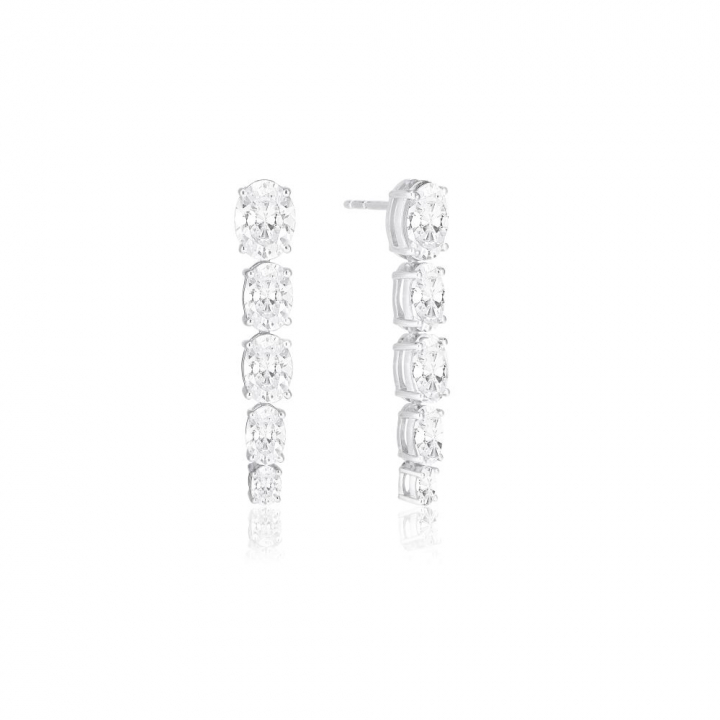 Ellisse Cinque - med vita zirkoner Øreringer i gruppen Øredobber hos SCANDINAVIAN JEWELRY DESIGN (SJ-E2323-CZ)