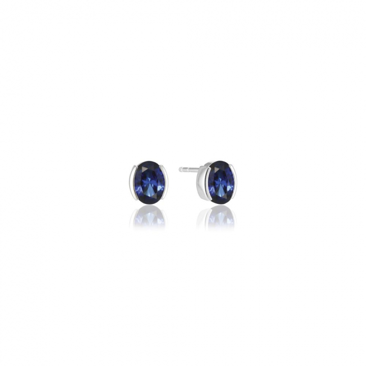 Ellisse Carezza - med blåa zirkoner Øreringer i gruppen Øredobber / Sølvøredobber hos SCANDINAVIAN JEWELRY DESIGN (SJ-E2350-BLCZ)
