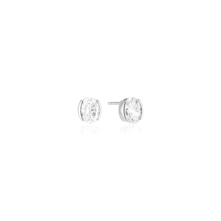 Ellisse Carezza - med vita zirkoner Øreringer i gruppen Øredobber / Sølvøredobber hos SCANDINAVIAN JEWELRY DESIGN (SJ-E2350-CZ)