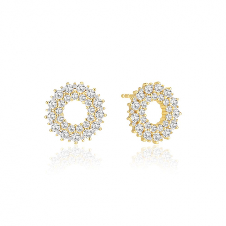 LIVIGNO EARRINGS Gull i gruppen Øredobber hos SCANDINAVIAN JEWELRY DESIGN (SJ-E2361-CZ-YG)