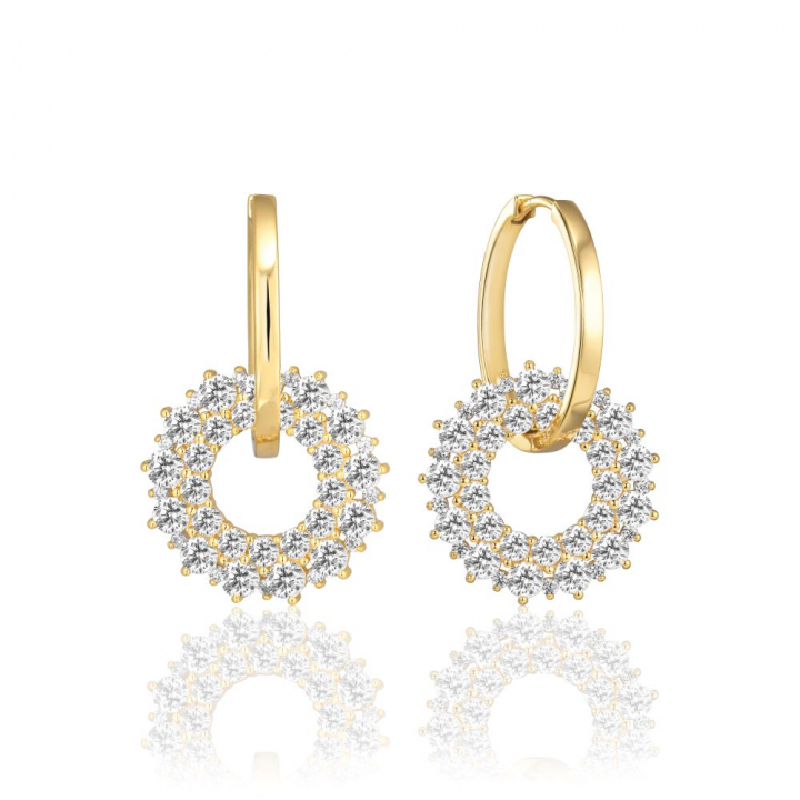 LIVIGNO DUE EARRINGS Gull i gruppen Øredobber / Gulløredobber hos SCANDINAVIAN JEWELRY DESIGN (SJ-E2362-CZ-YG)