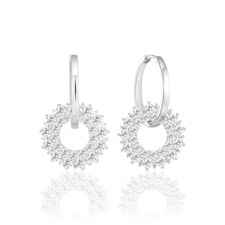 LIVIGNO DUE EARRINGS Sølv i gruppen Øredobber / Sølvøredobber hos SCANDINAVIAN JEWELRY DESIGN (SJ-E2362-CZ)