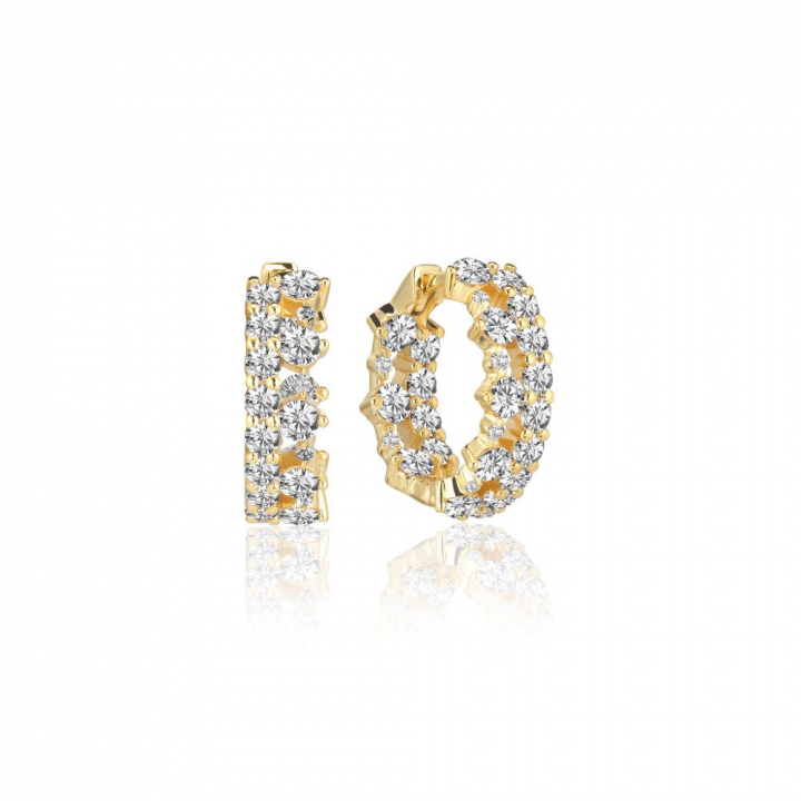 LIVIGNO CREOLO PICCOLO EARRINGS Gull i gruppen Øredobber / Gulløredobber hos SCANDINAVIAN JEWELRY DESIGN (SJ-E2363-CZ-YG)