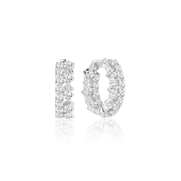 LIVIGNO CREOLO PICCOLO EARRINGS Sølv i gruppen Øredobber / Sølvøredobber hos SCANDINAVIAN JEWELRY DESIGN (SJ-E2363-CZ)