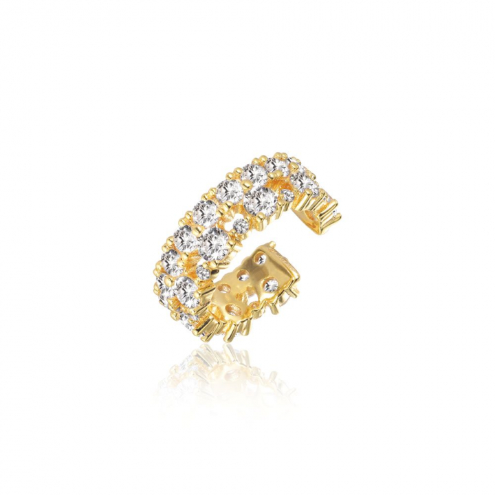 LIVIGNO EAR CUFF Gull i gruppen Øredobber / Gulløredobber hos SCANDINAVIAN JEWELRY DESIGN (SJ-E2365-CZ-YG)