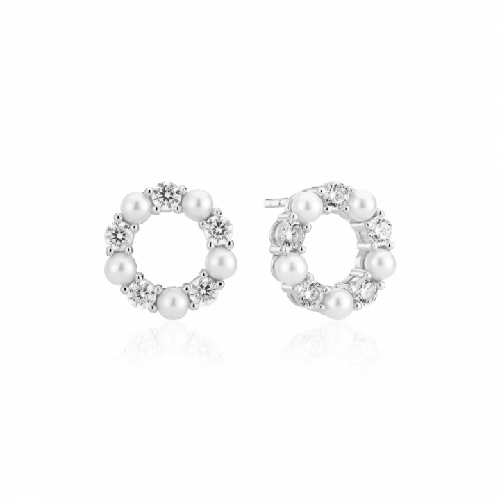 BIELLA PERLA Earrings Silver i gruppen Øredobber hos SCANDINAVIAN JEWELRY DESIGN (SJ-E2432-PCZ)