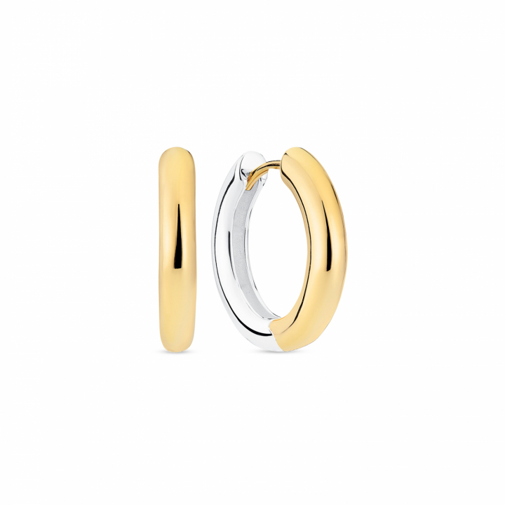 CARRARA PIANURA MEDIO EARRINGS Silver/Gold i gruppen Øredobber / Gulløredobber hos SCANDINAVIAN JEWELRY DESIGN (SJ-E2471-2YG)