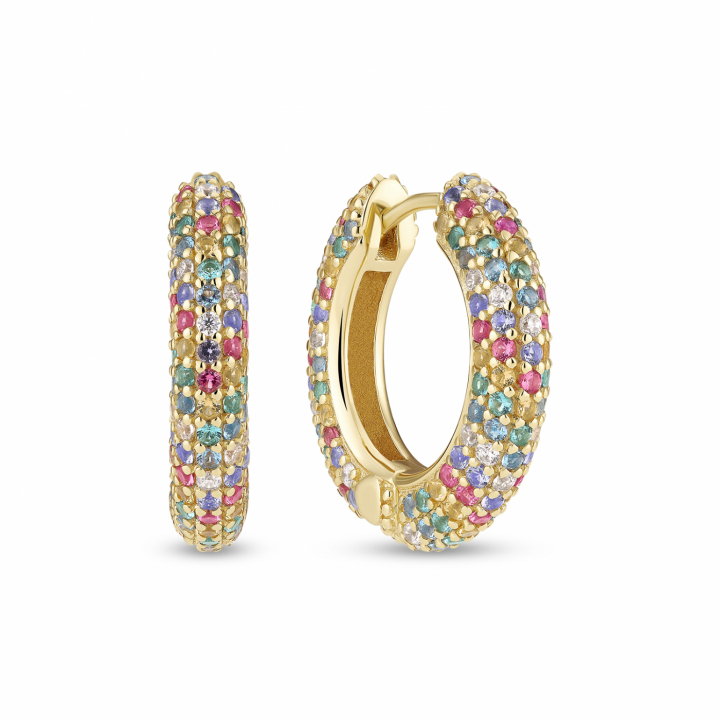CARRARA MEDIO EARRINGS GOLD i gruppen Øredobber / Gulløredobber hos SCANDINAVIAN JEWELRY DESIGN (SJ-E2474-XCZ-YG)