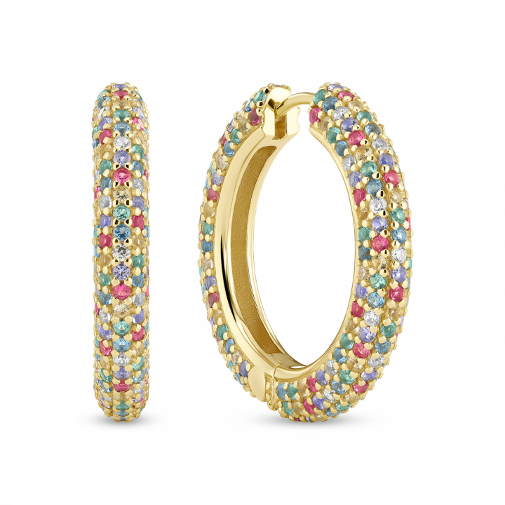 CARRARA GRANDE EARRINGS GOLD i gruppen Øredobber / Gulløredobber hos SCANDINAVIAN JEWELRY DESIGN (SJ-E2475-XCZ-YG)