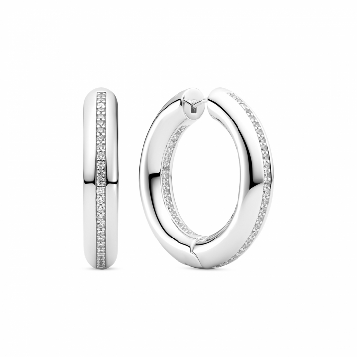 PALERMO MEDIO EARRINGS Silver i gruppen Øredobber / Sølvøredobber hos SCANDINAVIAN JEWELRY DESIGN (SJ-E2476-CZ)