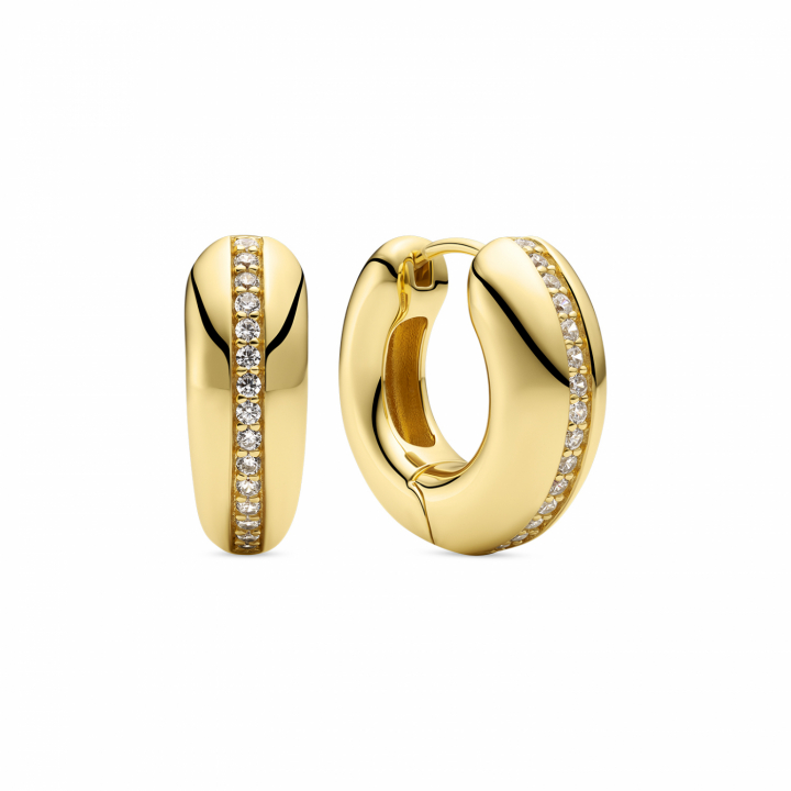PALERMO PICCOLO EARRINGS Gold i gruppen Øredobber / Gulløredobber hos SCANDINAVIAN JEWELRY DESIGN (SJ-E2588-CZ-YG)