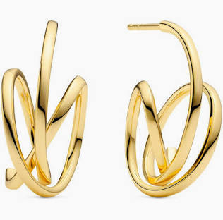 SPIRALE PIANURA PICCOLO EARRINGS Gold i gruppen Øredobber / Gulløredobber hos SCANDINAVIAN JEWELRY DESIGN (SJ-E2590-YG)