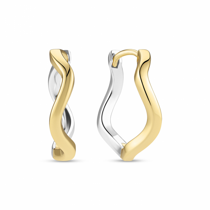 ELLERA WAVES PIANURA GRANDE EARRINGS Silver/Gold i gruppen Øredobber / Gulløredobber hos SCANDINAVIAN JEWELRY DESIGN (SJ-E3869-2YG)