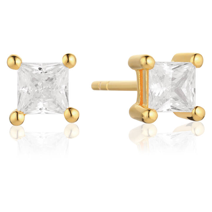 ELLERA QUADRATO Øreringer i gruppen Øredobber / Gulløredobber hos SCANDINAVIAN JEWELRY DESIGN (SJ-E42277-CZ-YG)
