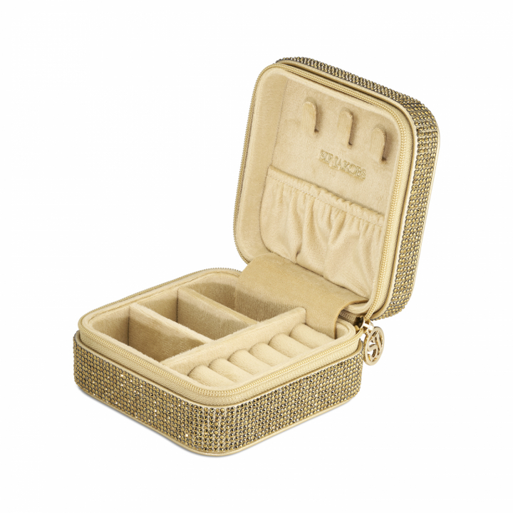 SPARKLY GOLD JEWELLERY TRAVEL BOX i gruppen Tilbehør hos SCANDINAVIAN JEWELRY DESIGN (SJ-GD-SY10074)