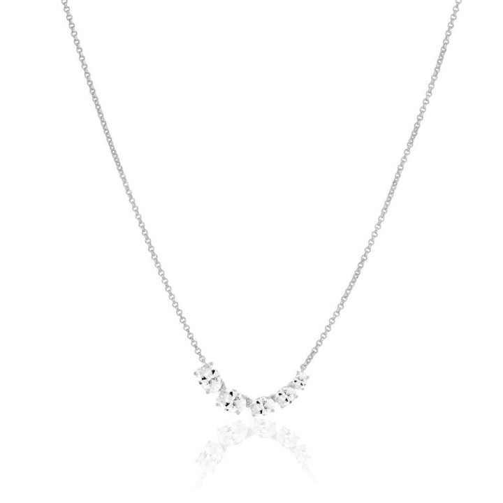 Ellisse Cinque - med vita zirkoner Halskjede i gruppen Halskjede / Sølvkjede hos SCANDINAVIAN JEWELRY DESIGN (SJ-N2332-CZ)