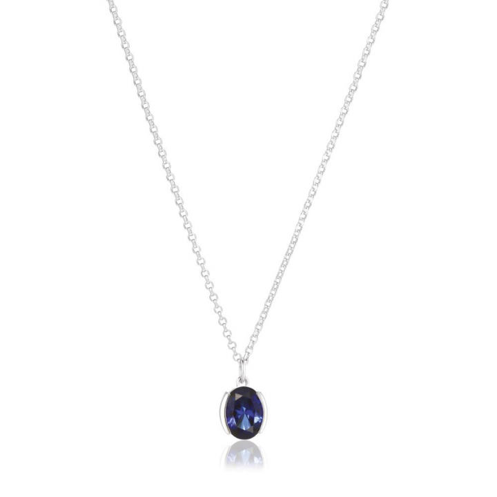 Ellisse Carezza - med blåa zirkoner Halskjede i gruppen Halskjede / Sølvkjede hos SCANDINAVIAN JEWELRY DESIGN (SJ-N2353-BLCZ)