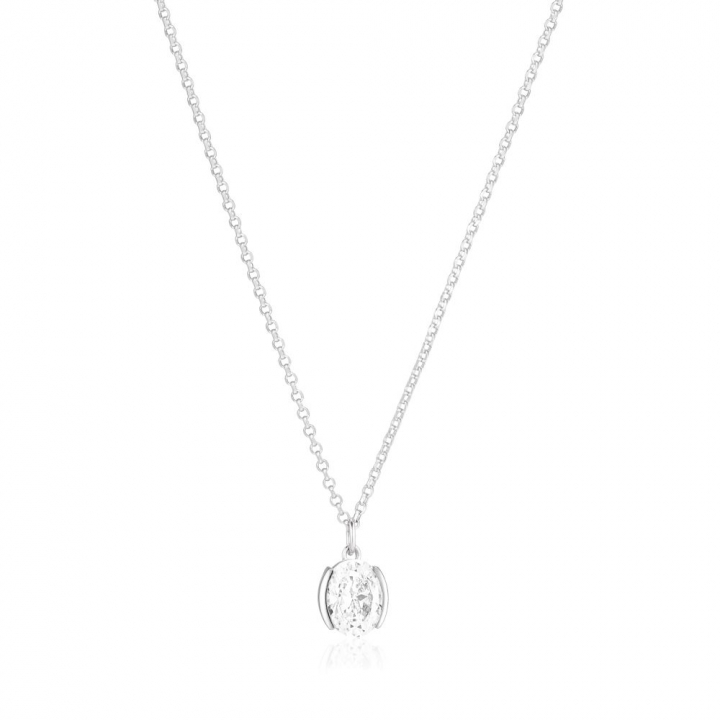 Ellisse Carezza - med vita zirkoner Halskjede i gruppen Halskjede / Sølvkjede hos SCANDINAVIAN JEWELRY DESIGN (SJ-N2353-CZ)