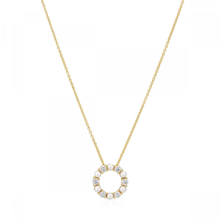 BIELLA PERLA Necklace Gold i gruppen Halskjede / Gullkjede hos SCANDINAVIAN JEWELRY DESIGN (SJ-N2432-PCZ-YG)
