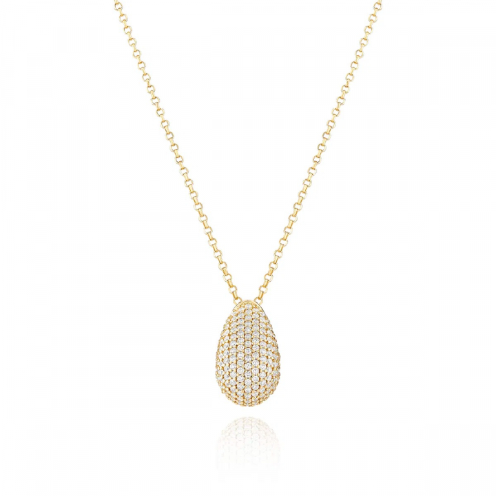 GOCCIA ALTRO Necklace Gold i gruppen Halskjede / Gullkjede hos SCANDINAVIAN JEWELRY DESIGN (SJ-N2480-CZ-YG)