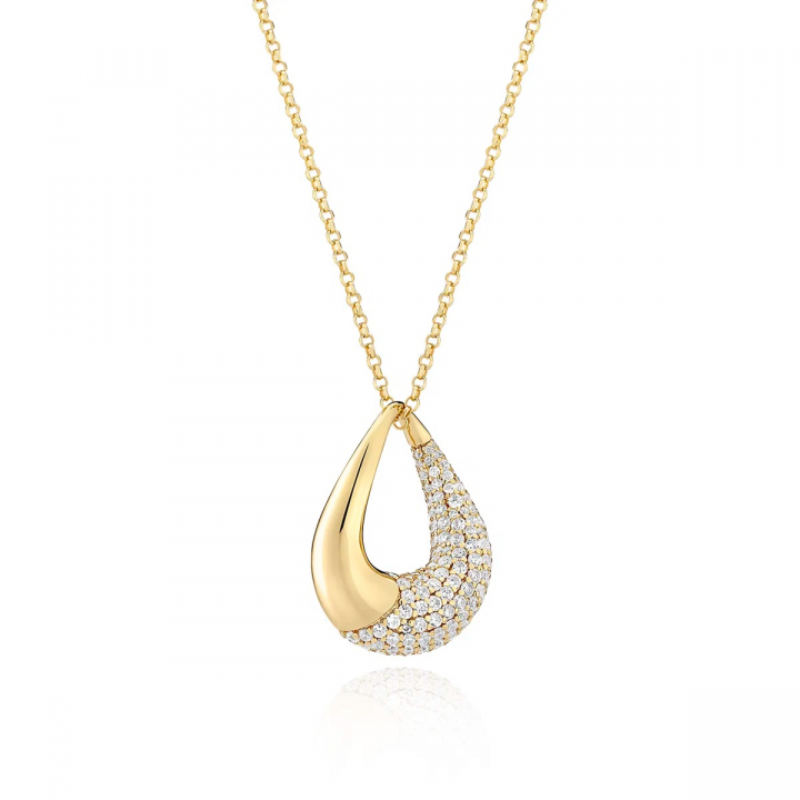 GLORENZA Necklace Gold i gruppen Halskjede / Gullkjede hos SCANDINAVIAN JEWELRY DESIGN (SJ-N2482-CZ-YG)
