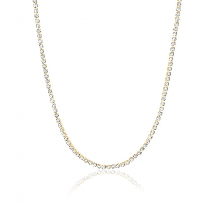 Ellera Grande - 18k Gullpläterad, med vita zirkoner Halskjede i gruppen Halskjede / Gullkjede hos SCANDINAVIAN JEWELRY DESIGN (SJ-N2872-CZ-YG-43)