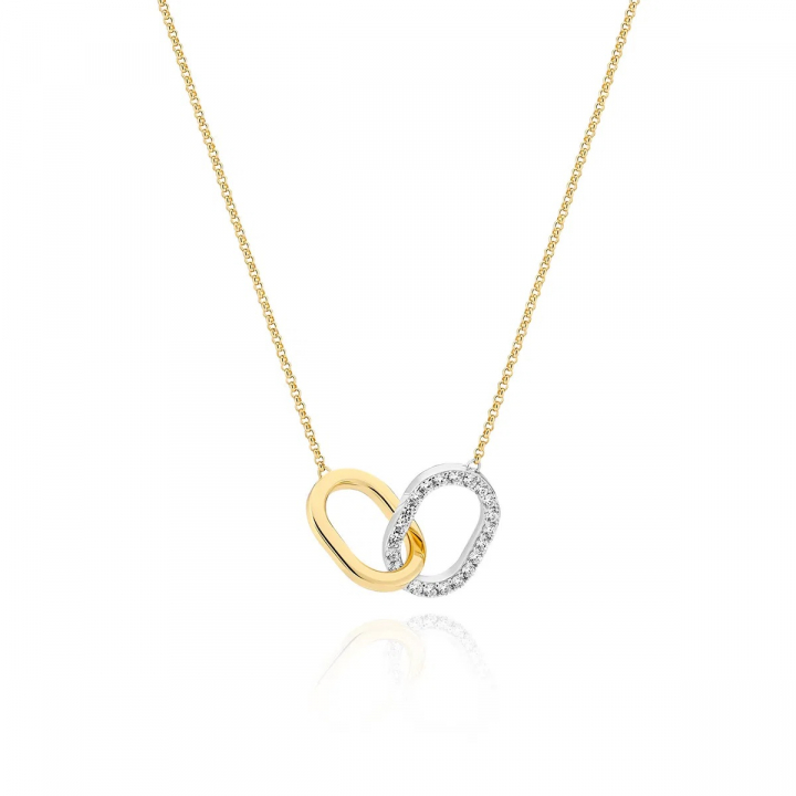 CAPIZZI DUE PICCOLO Necklace Gold/Silver i gruppen Halskjede / Gullkjede hos SCANDINAVIAN JEWELRY DESIGN (SJ-N42229-CZ-2YG)