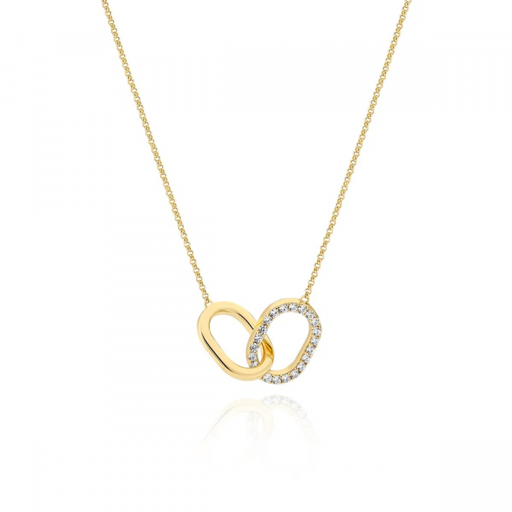 CAPIZZI DUE PICCOLO Necklace Gold i gruppen Halskjede / Gullkjede hos SCANDINAVIAN JEWELRY DESIGN (SJ-N42229-CZ-YG)