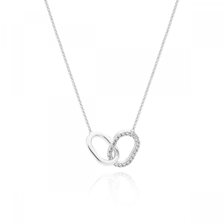 CAPIZZI DUE PICCOLO Necklace Silver i gruppen Halskjede / Sølvkjede hos SCANDINAVIAN JEWELRY DESIGN (SJ-N42229-CZ)