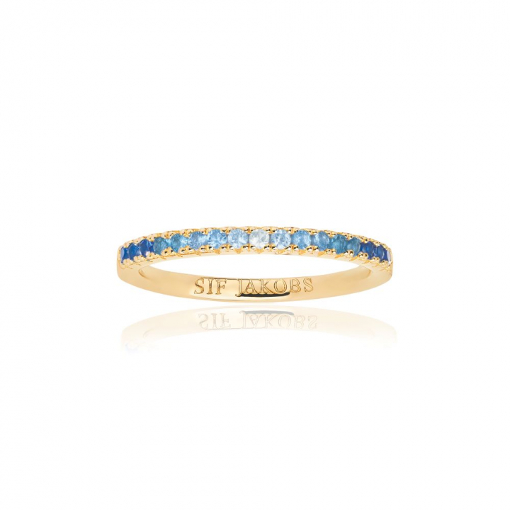 Ellera - 18k Gullpläterad med zirkoner i blå och vit gradient Ring i gruppen Ringer / Gullringer hos SCANDINAVIAN JEWELRY DESIGN (SJ-R2869-GBL-YG)