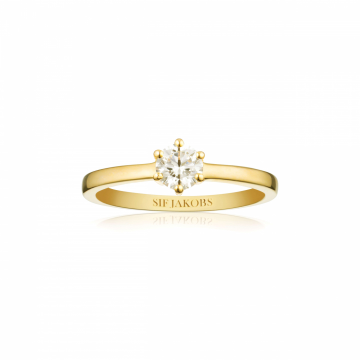 Product Image for Sif Jakobs ELLERA UNO PIANURA GRANDE Ring Vita Zirkoner Gull 50