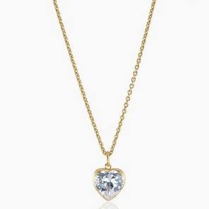 Crazy Diamond Heart Necklace Gold i gruppen Halskjede / Gullkjede hos SCANDINAVIAN JEWELRY DESIGN (gp184)