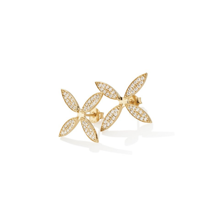 Sparkling ellipse Earrings Gold i gruppen Øredobber / Gulløredobber hos SCANDINAVIAN JEWELRY DESIGN (gp22)