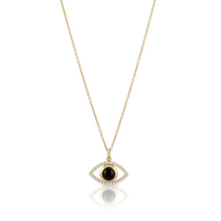 Devine eye Necklace - L (42+3cm) Gold i gruppen Halskjede / Gullkjede hos SCANDINAVIAN JEWELRY DESIGN (gp54)