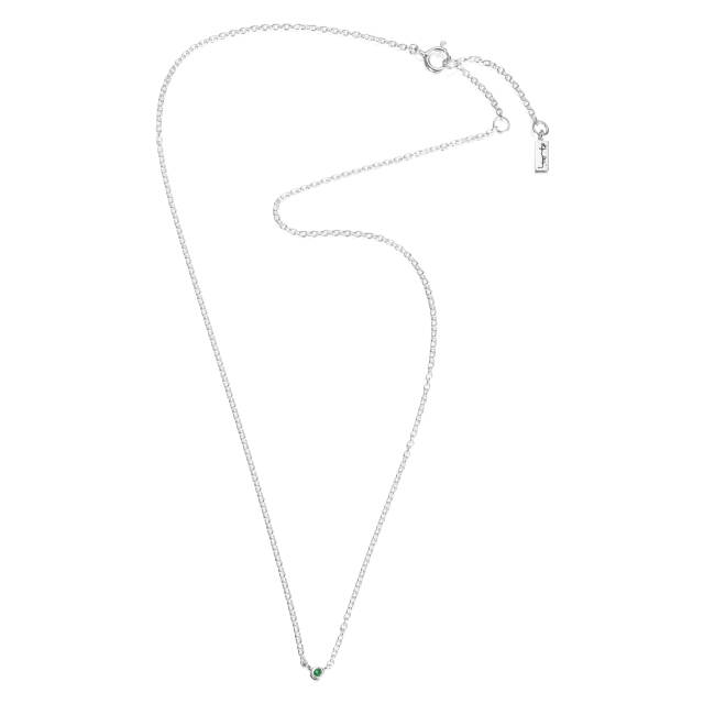 Micro Blink - Green Emerald Halskjede Sølv 40-45 cm