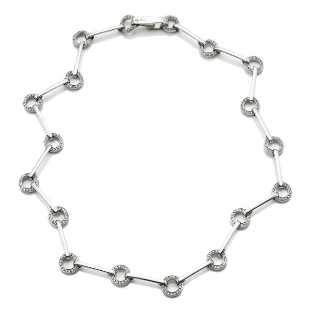 Ring Chain & Stars Halskjede Hvitt gull