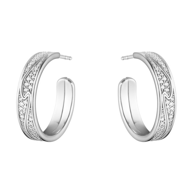 FUSION LA Roségull Øreringer Hvitt gull FULL PAVÉ 0.54 CT