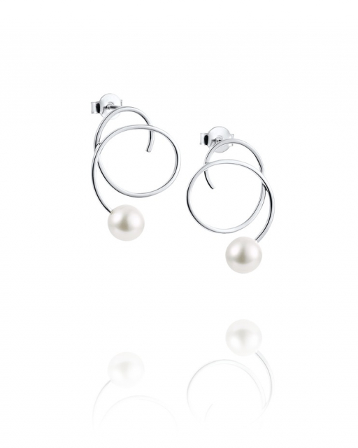 Little Curly Pearly Øreringer Sølv