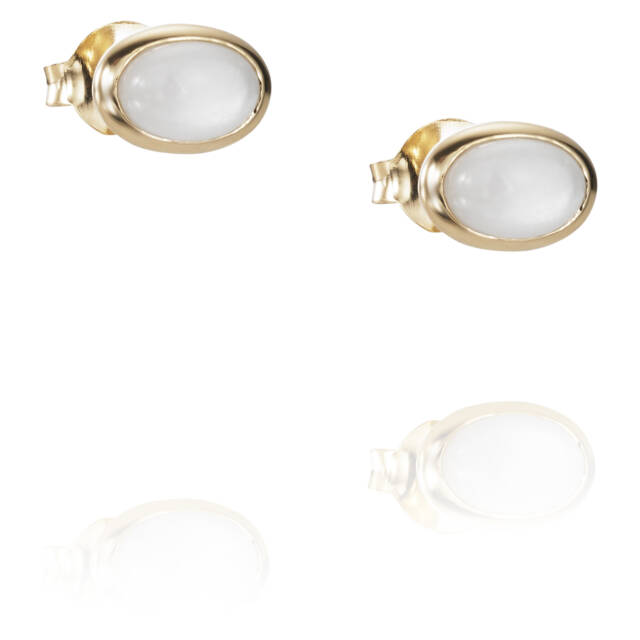 Love Bead - Moonstone Øreringer Gull