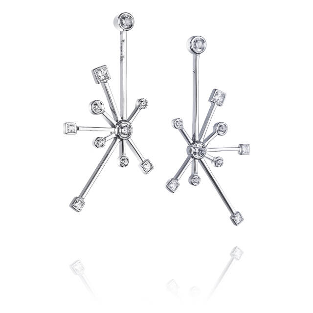 Kaboom & Stars Øreringer Hvitt gull
