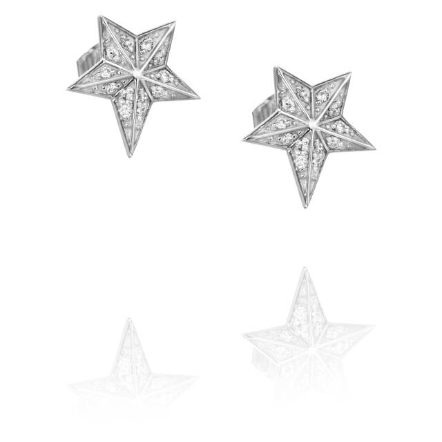Catch A Falling Star & Stars Øreringer Hvitt gull