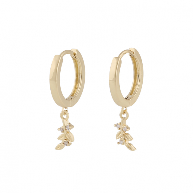 Meya branch ring pendant Earrings Gold