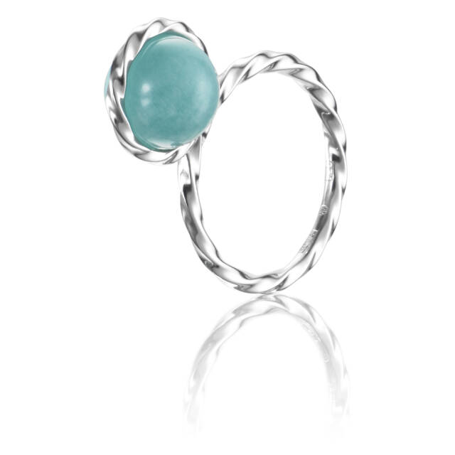 Twisted Orbit - Amazonite Ring Sølv