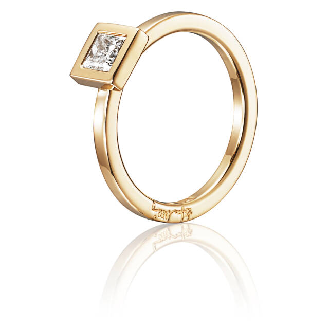 Princess Wedding Thin 0.40 ct diamant Ring Gull