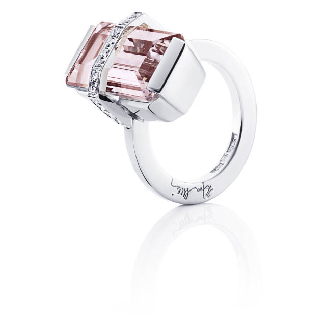 Bend Over - Morganite Ring Hvitt gull