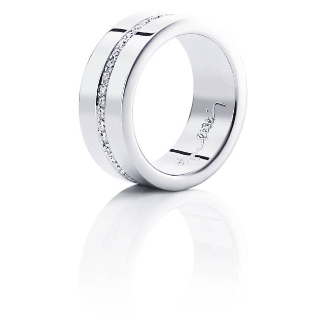 Wide & Stars Ring Hvitt gull